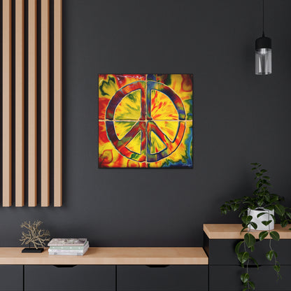 Coolio Tie Dye Hippie Peace Sign Canvas Gallery Wraps