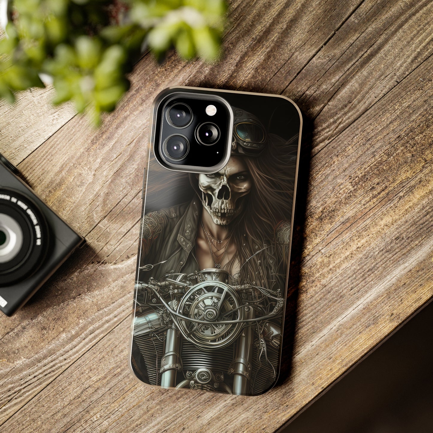 Skull Motorcycle Rider, Ready to Tear Up Road On Beautiful Bike 10 Tough Phone Cases