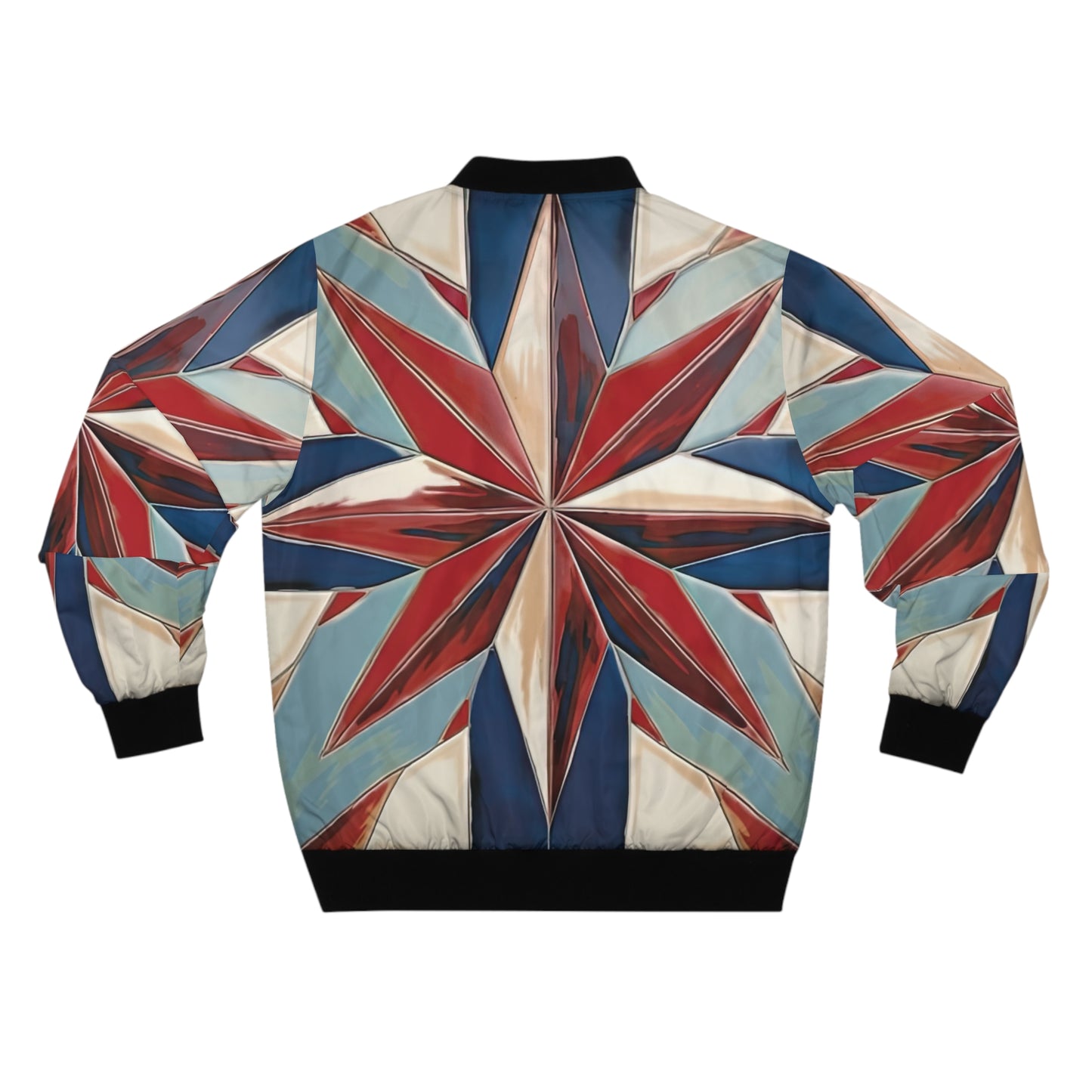 Beautiful Stars Abstract Star Style Red, White, And Blue Men's Bomber Jacket (AOP)