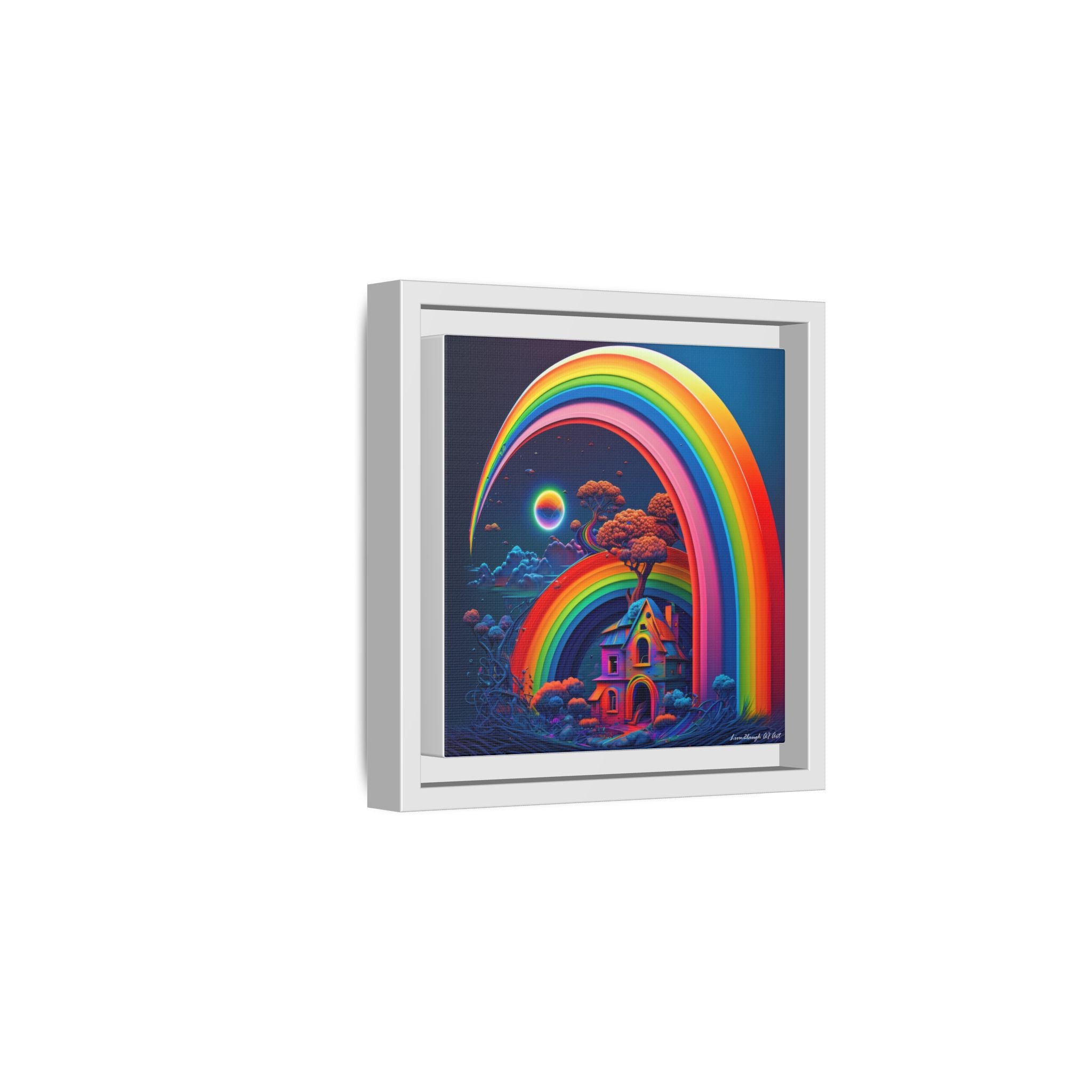 Home Beneath the Rainbow, Art Print — Colorful Modern Wall Canvas