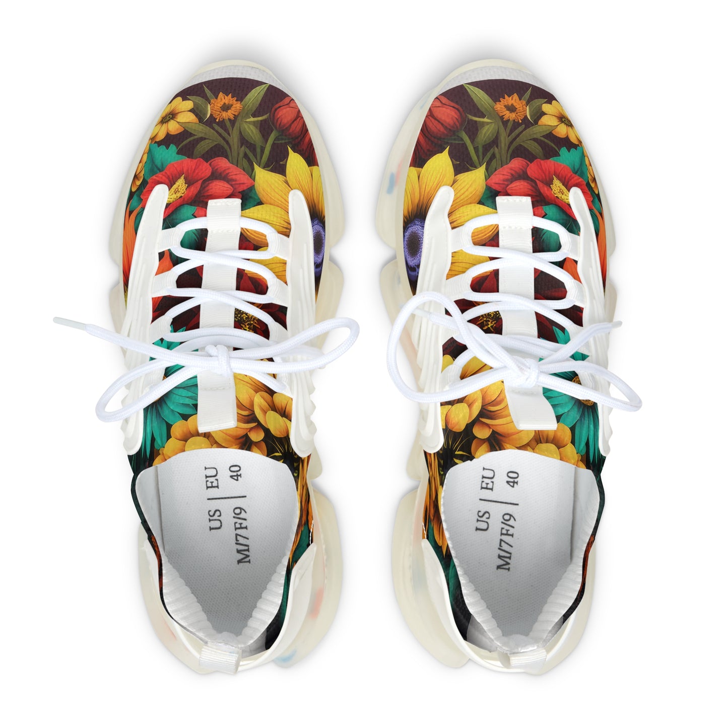 Bold And Beautiful Designed Floral Style Five Women's Mesh Sneakers
