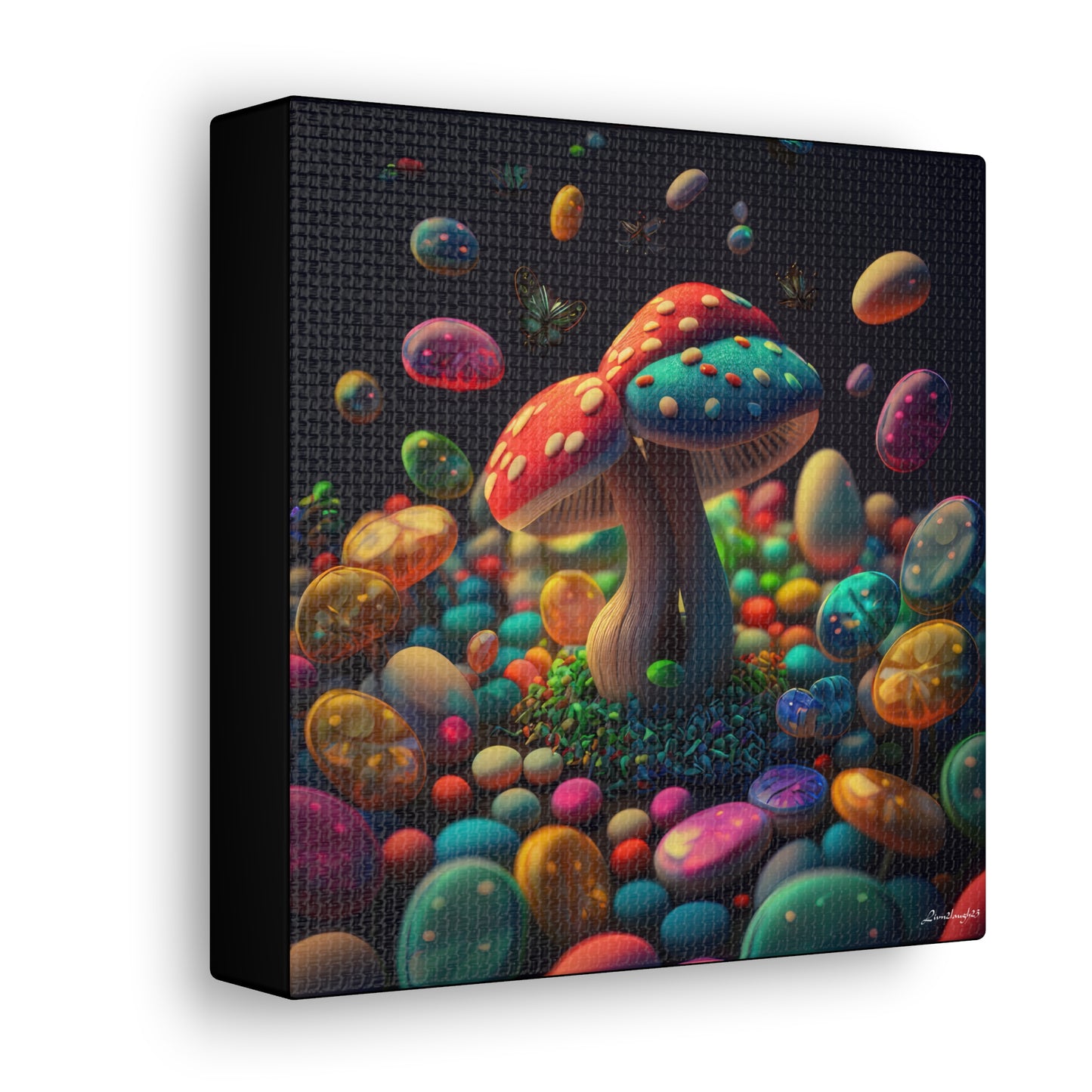 Beautiful Mushroom Luminating Colorful Bliss Canvas Gallery Wraps