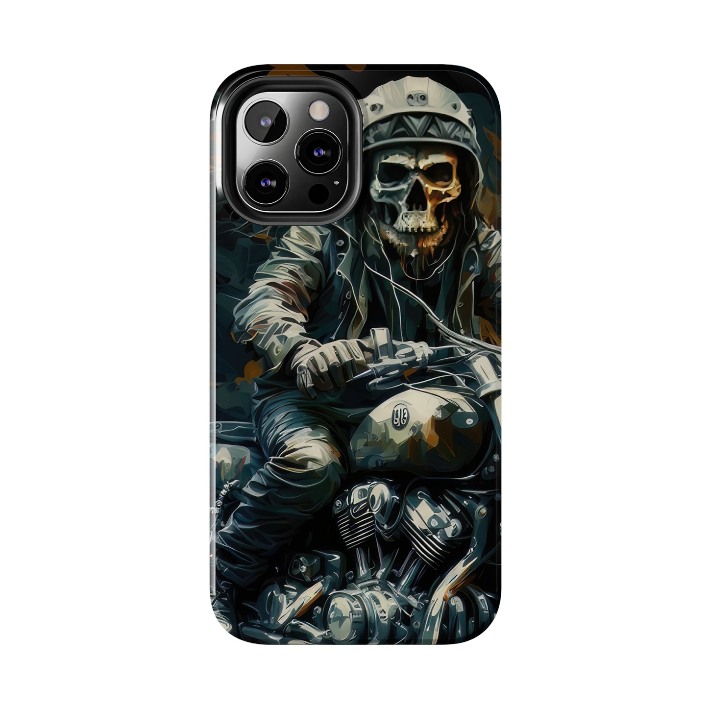 Skull Motorcycle Rider, Ready to Tear Up Road On Beautiful Bike Tough Phone Cases