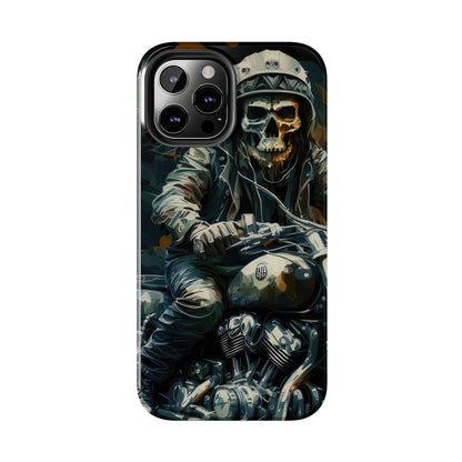 Skull Motorcycle Rider, Ready to Tear Up Road On Beautiful Bike Tough Phone Cases