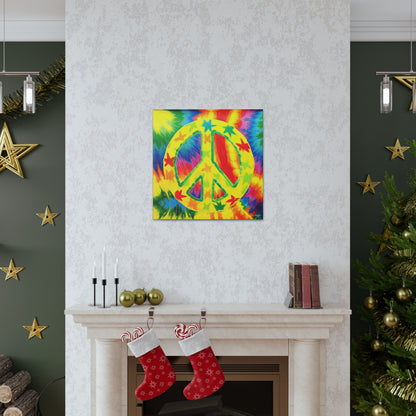 Coolio Tie Dye Hippie Peace Sign And Stars 8 Canvas Gallery Wraps