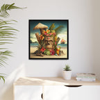 Tiki Dreams by the Shore, Art Print — Colorful Modern Wall Canvas