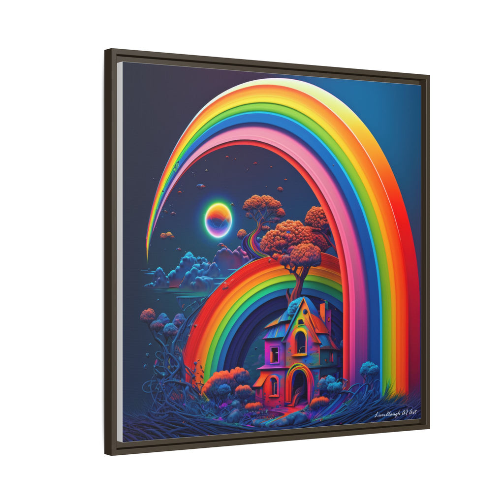 Home Beneath the Rainbow, Art Print — Colorful Modern Wall Canvas