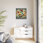 Gathered Circles, Matte Canvas, Framed (Multi-color)