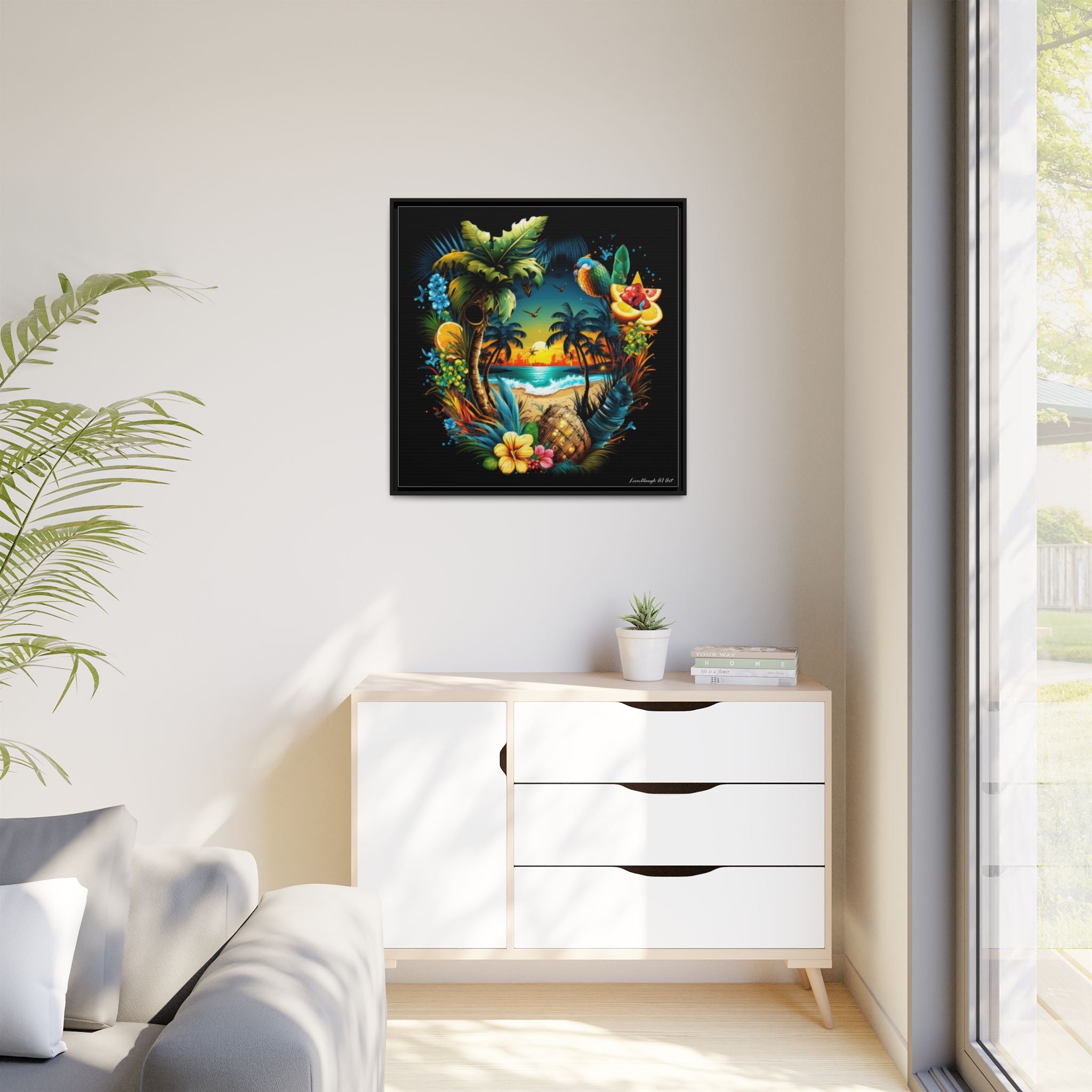 Island Rhythm at Dusk, Art Print — Colorful Modern Wall Canvas
