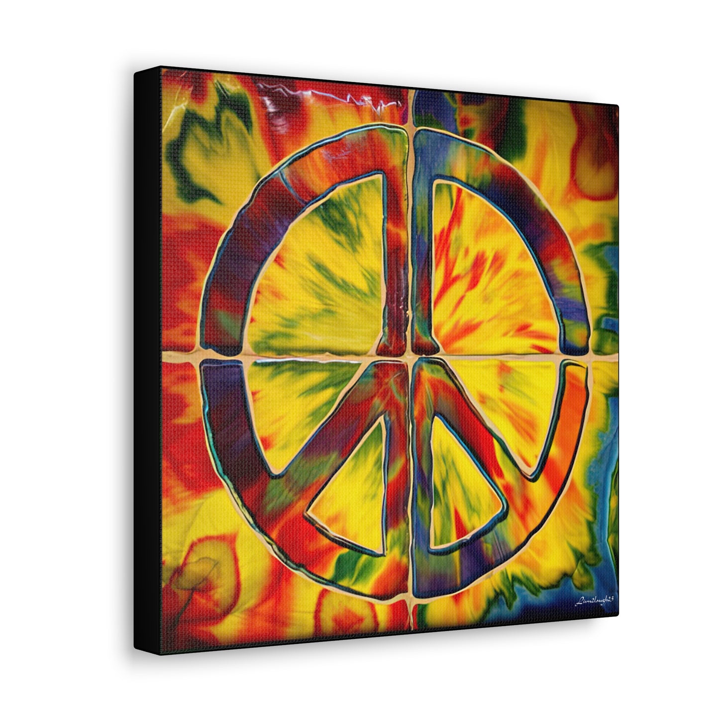 Coolio Tie Dye Hippie Peace Sign Canvas Gallery Wraps