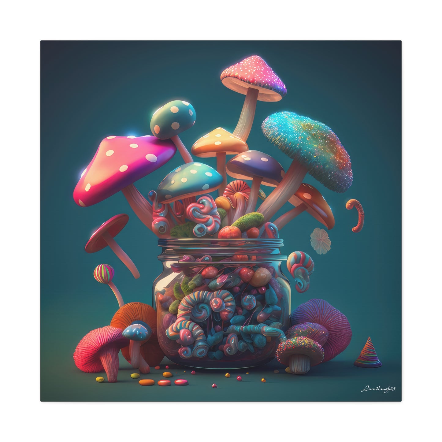 Beautiful Mushroom Luminating Colorful Bliss 11 Canvas Gallery Wraps