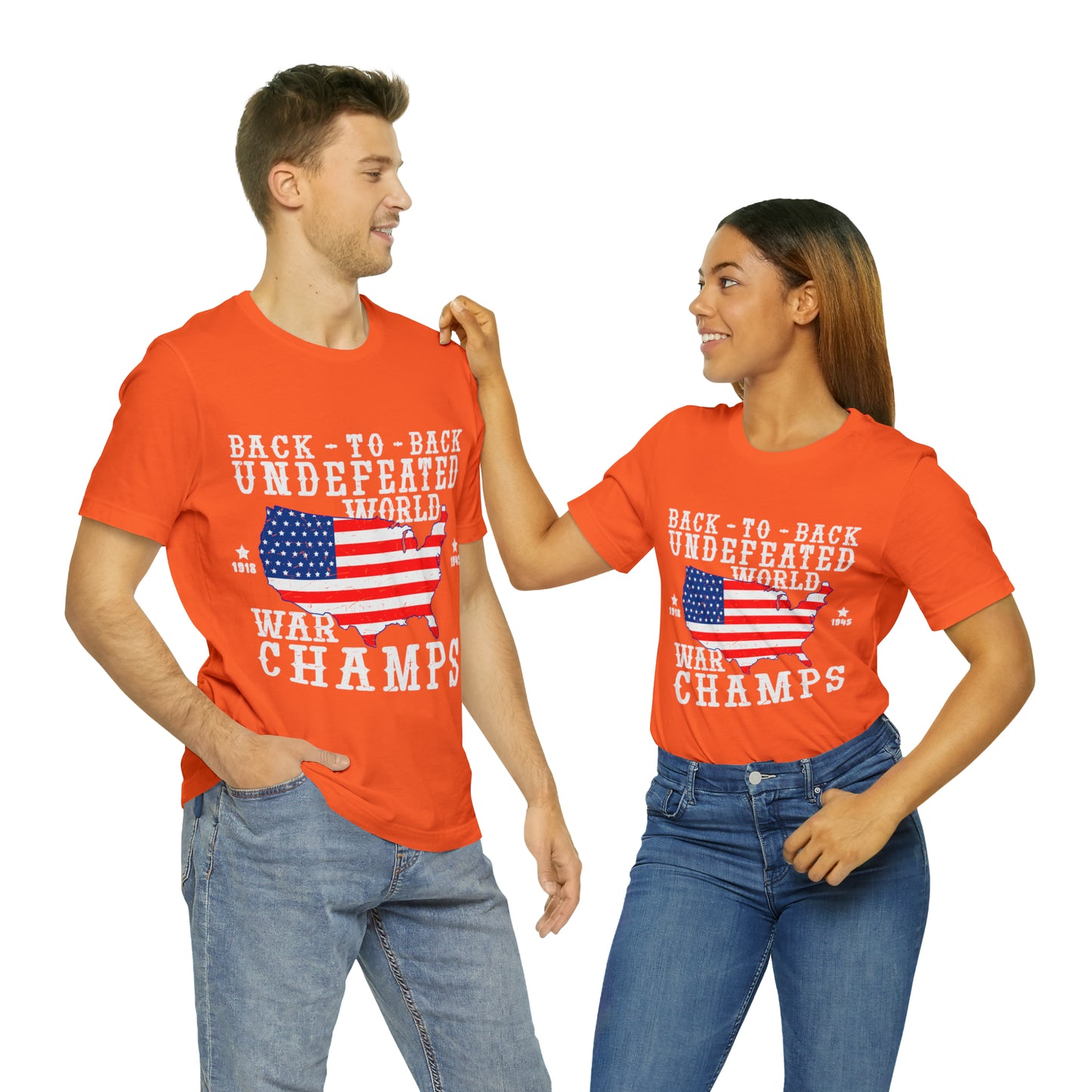 Back to Back World War Champs, American Flag, Fourth Of July 4th Unisex Jersey Short Sleeve Tee