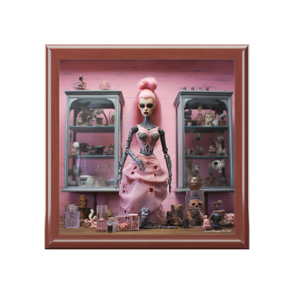 Gothic Grunge Shop, Pink Background, Black or Brown Jewelry Box