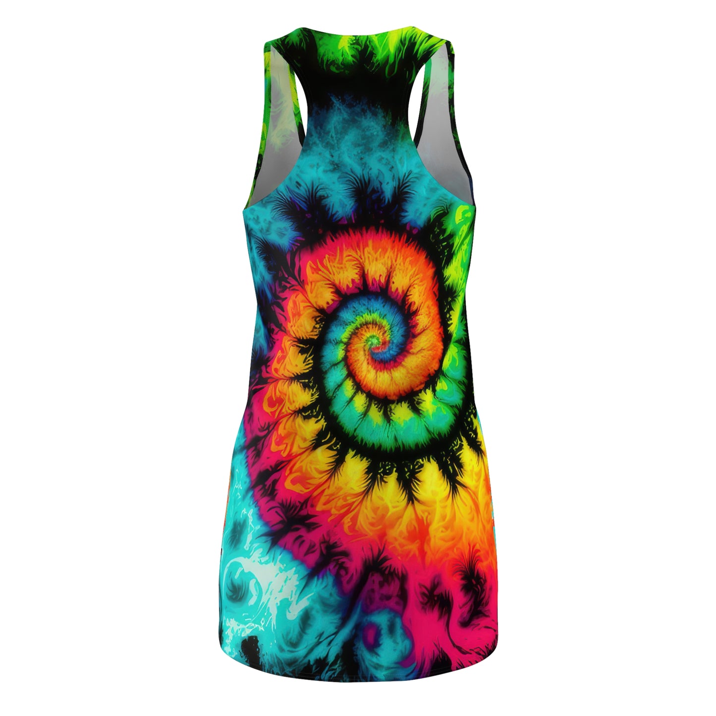 Bold And Beautiful Tie Dye Style Three Women's Cut & Sew Racerback Dress (AOP)