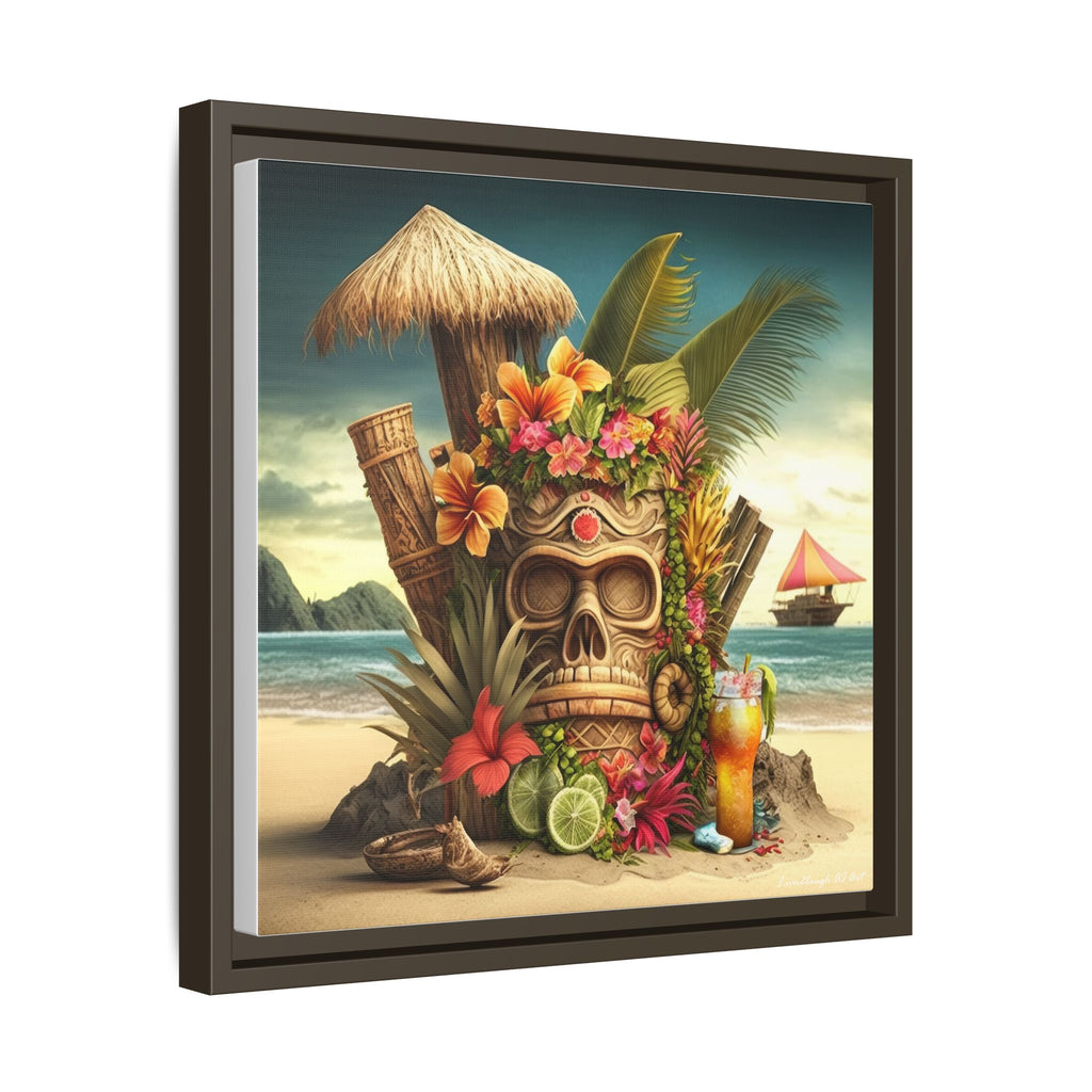 Tiki Dreams by the Shore, Art Print — Colorful Modern Wall Canvas