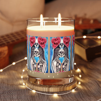 Love Shows No Time Boundaries Skulls,  Loewenkind Creations Scented Candle - Full Glass, 11oz