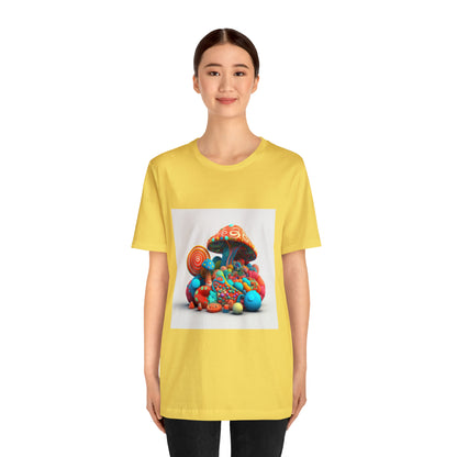 Hippie Mushroom Color Candy Style Design Style 1Unisex Jersey Short Sleeve Tee