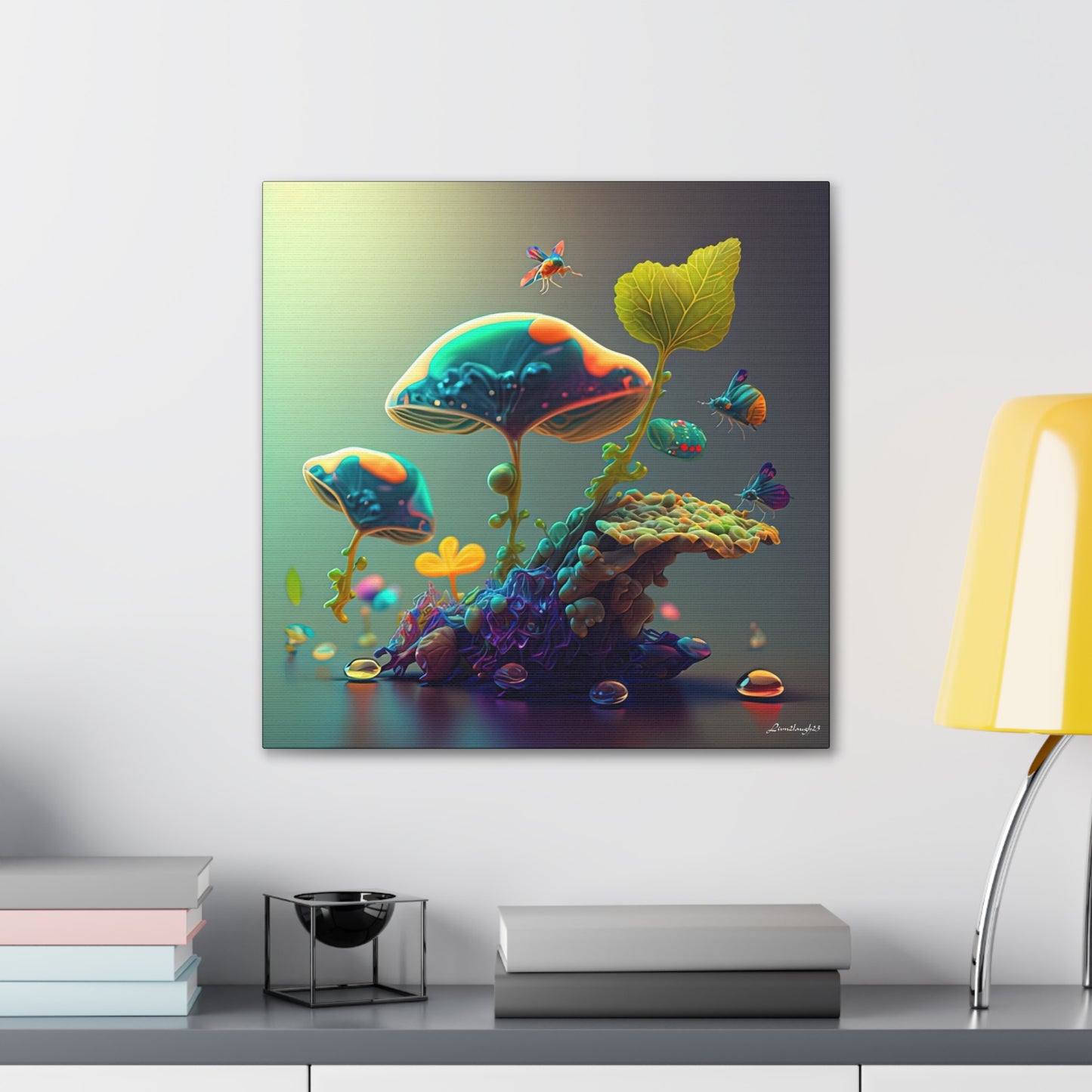 Beautiful Mushroom Luminating Colorful Bliss 6 Canvas Gallery Wraps