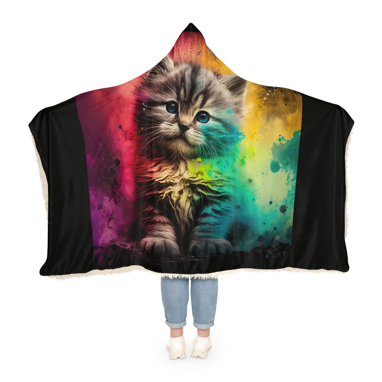 Bold And Beautiful Tie Die Cat Style One Snuggle Blanket