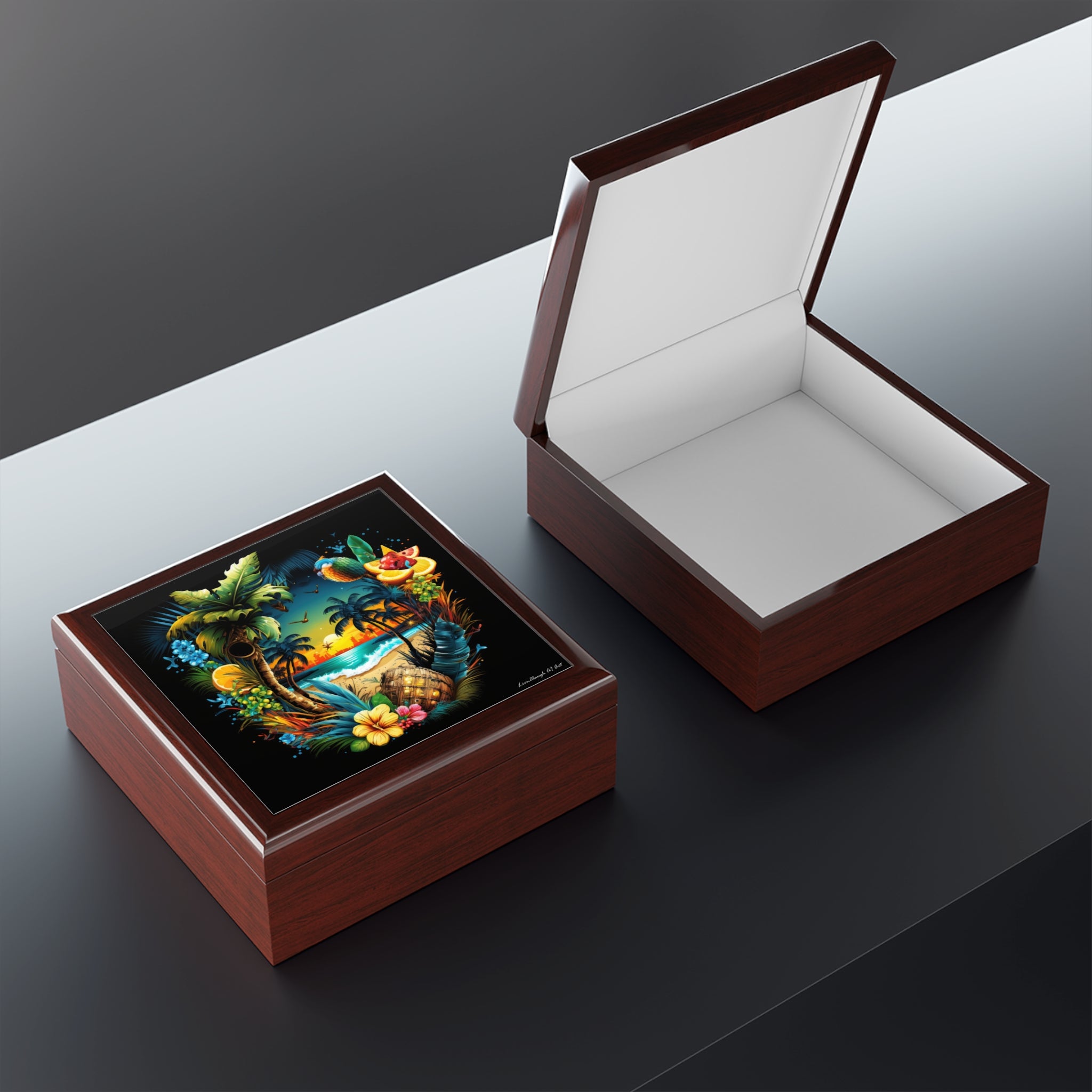 Island Rhythm at Dusk, Jewelry- Stash- Collection Box