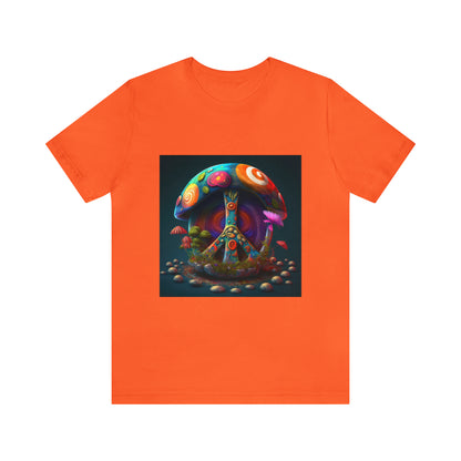 Hippie Peace Sign Mushroom Color Candy Style Design, Style 1 Unisex Jersey Short Sleeve Tee