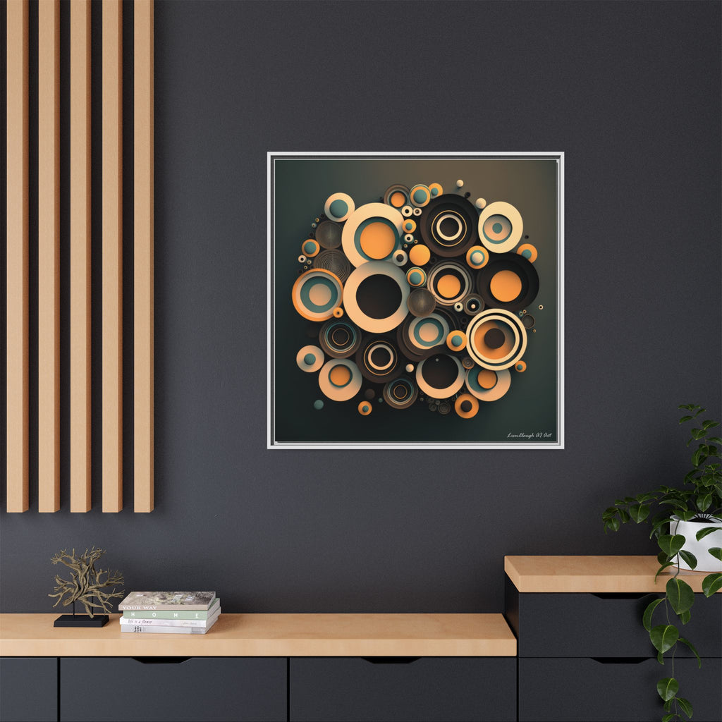 Concentric Harmony, Art Print — Colorful Modern Wall Canvas