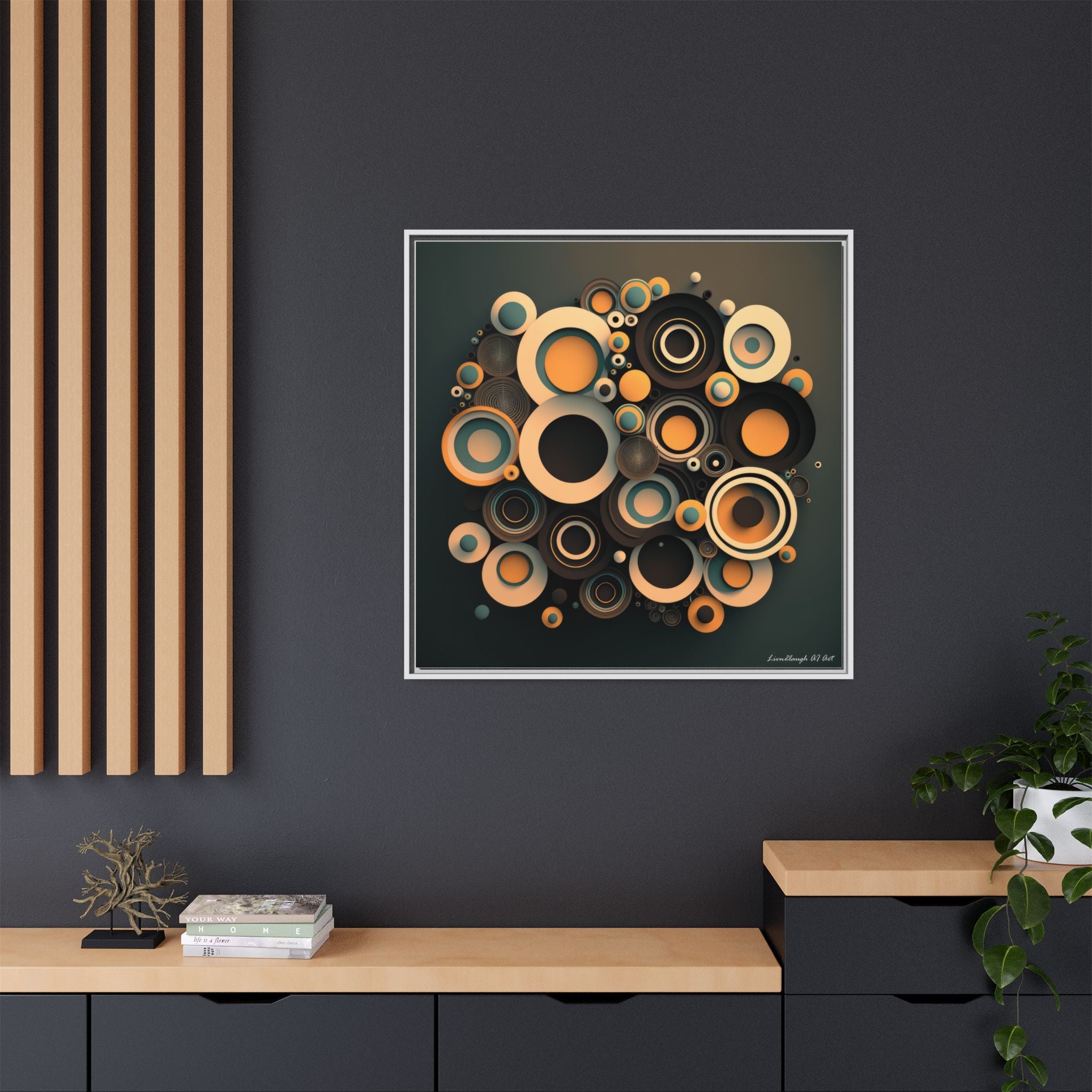 Concentric Harmony, Art Print — Colorful Modern Wall Canvas