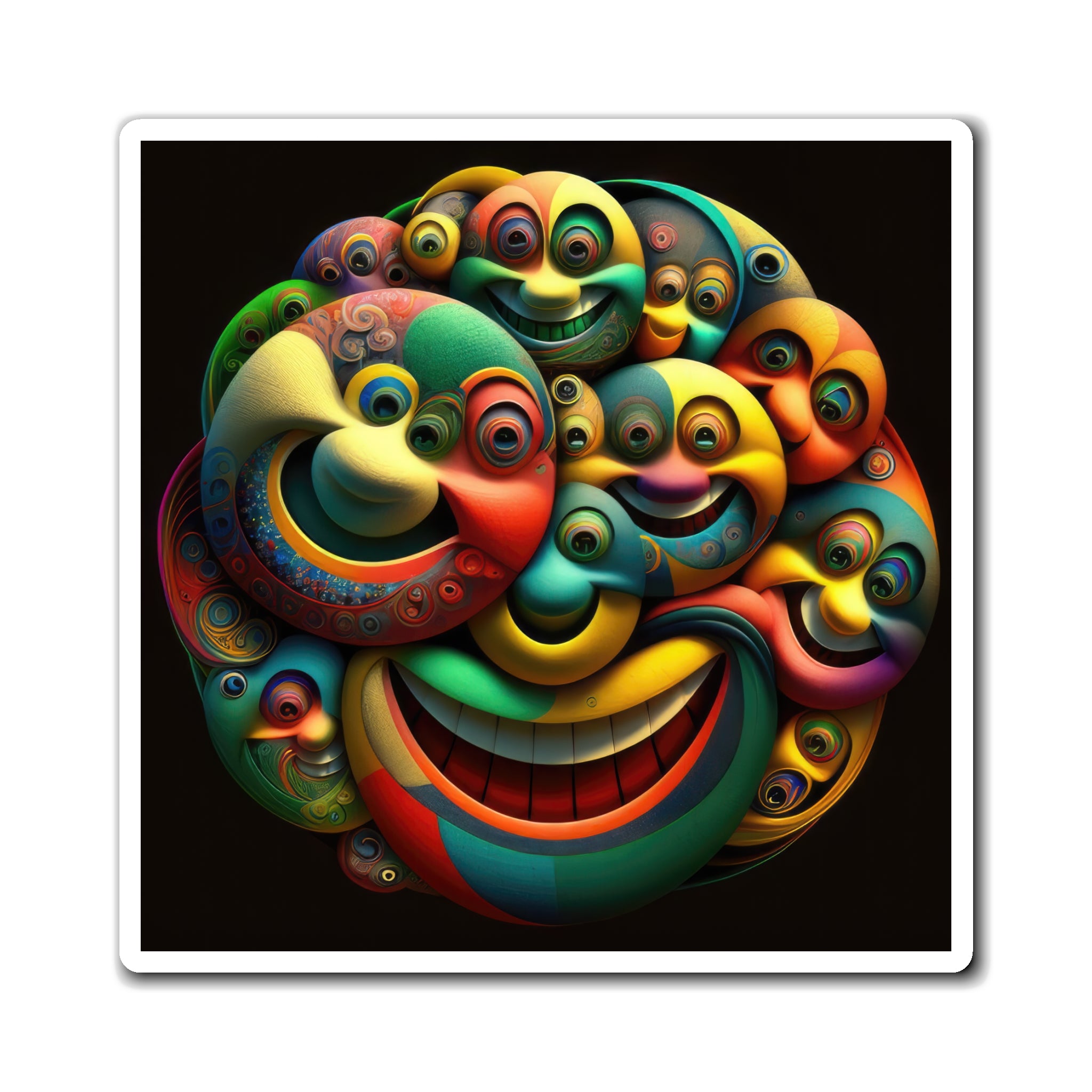 Crazy Happy Multi Odd Faced Magnets