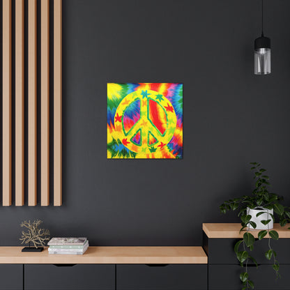 Coolio Tie Dye Hippie Peace Sign And Stars 8 Canvas Gallery Wraps