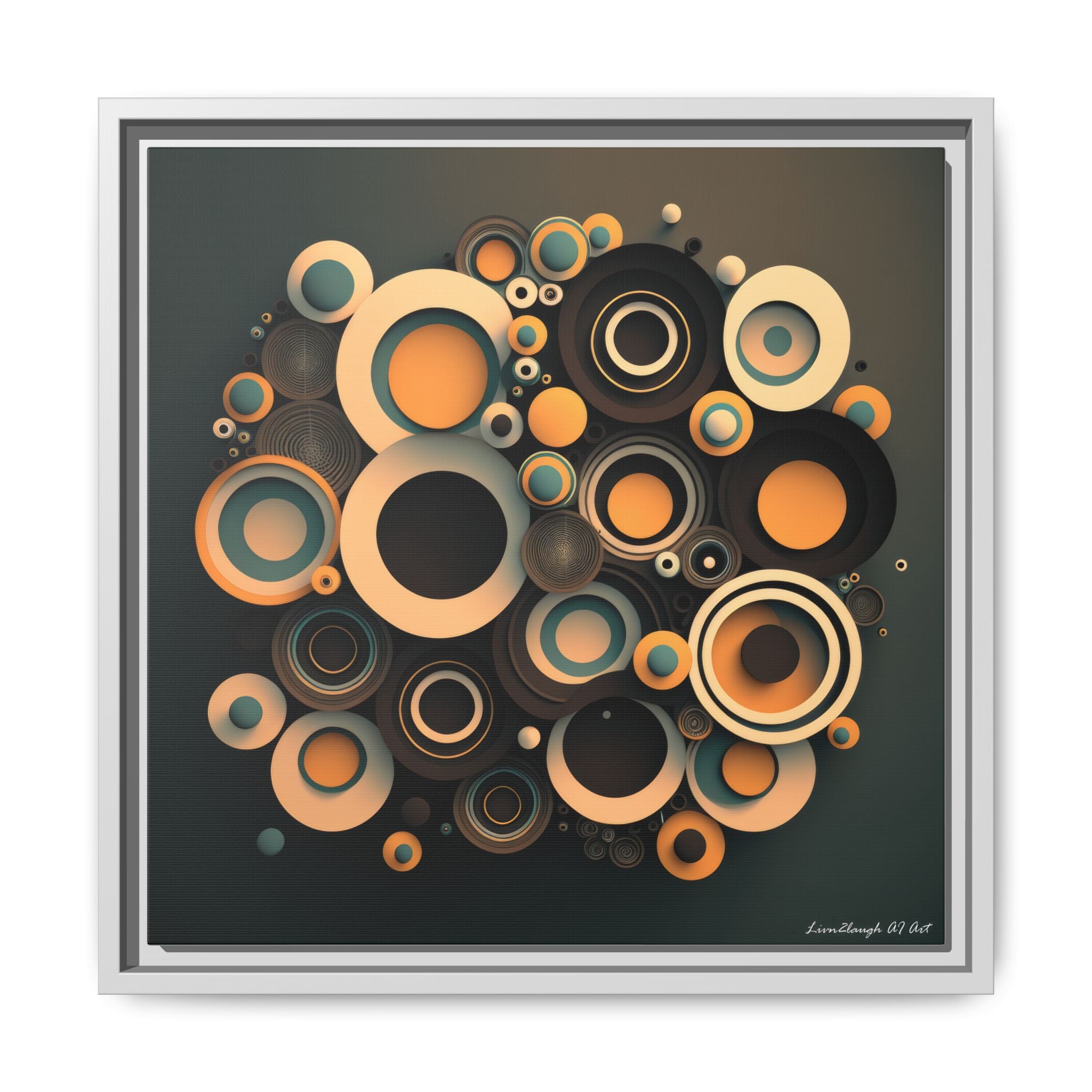 Concentric Harmony, Art Print — Colorful Modern Wall Canvas