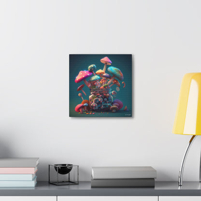 Beautiful Mushroom Luminating Colorful Bliss 11 Canvas Gallery Wraps