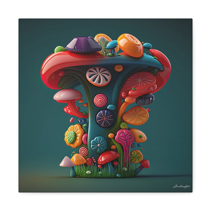 Beautiful Mushroom Luminating Colorful Bliss 9 Canvas Gallery Wraps