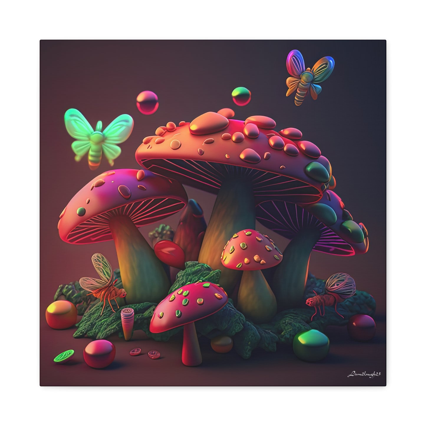 Beautiful Mushroom Luminating Colorful Bliss 8 Canvas Gallery Wraps