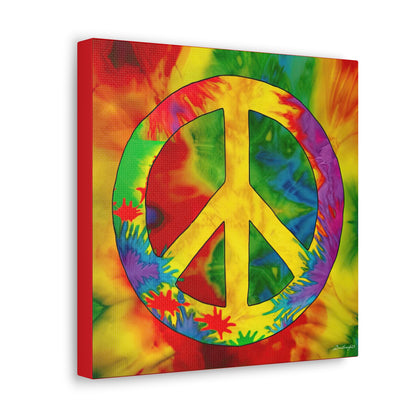 Coolio Tie Dye Hippie Peace Sign 2 Canvas Gallery Wraps