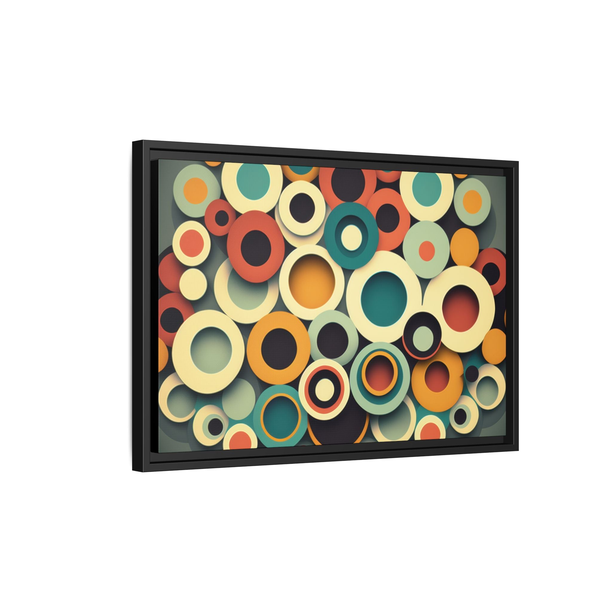 Gathered Circles, Matte Canvas, Framed (Multi-color)