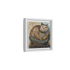 "Serene Mosaic Cat", Framed Mosaic Cat Art Print — Colorful Modern Wall Canvas