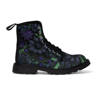 Gothic Bold & Beautiful flower floral Style 1 Men's Canvas Boots