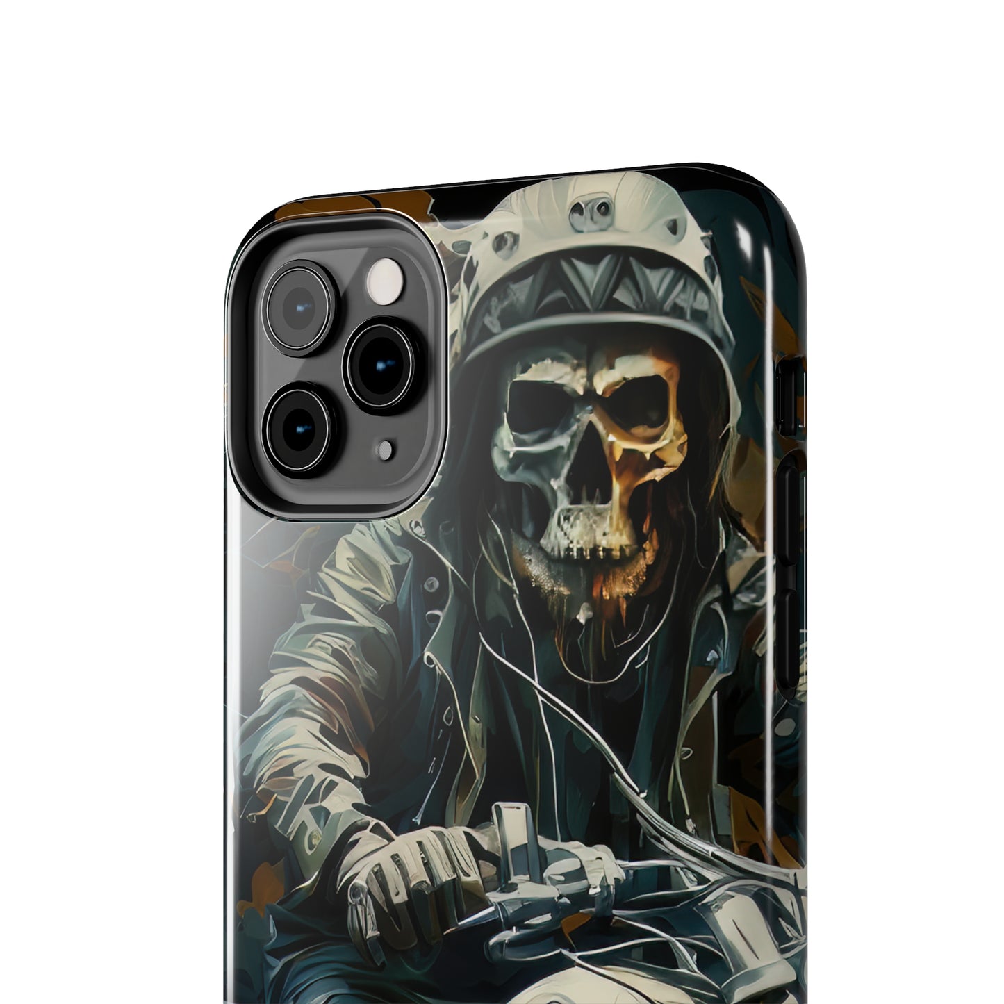 Skull Motorcycle Rider, Ready to Tear Up Road On Beautiful Bike Tough Phone Cases