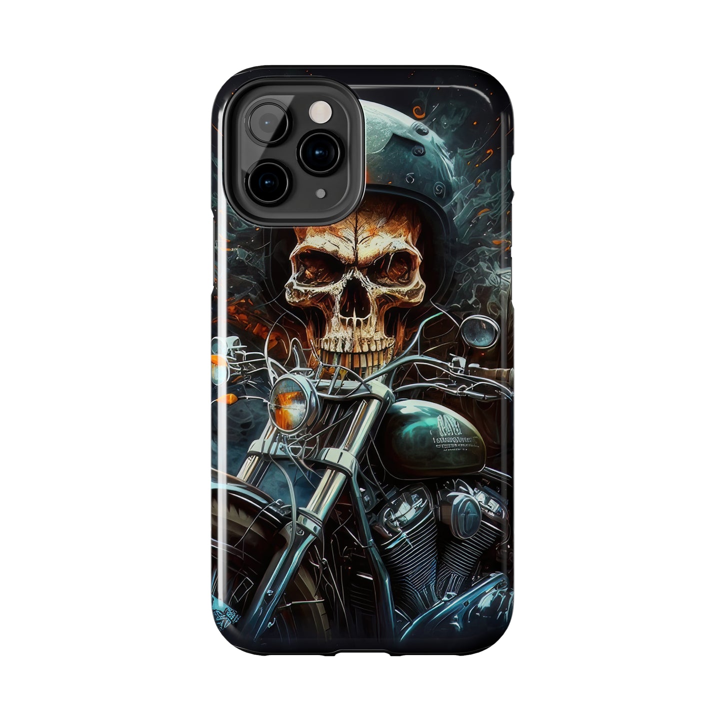 Skull Motorcycle Rider, Ready to Tear Up Road On Beautiful Bike 9 Tough Phone Cases