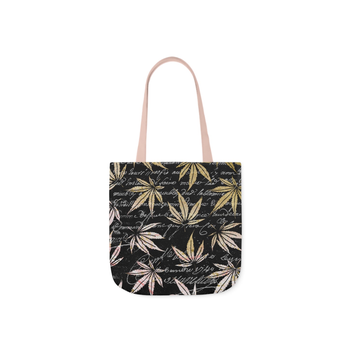 Gold And Black 420 Weed Marijuana Leaf Polyester Canvas Tote Bag (AOP)