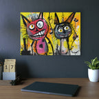 Abstract Multi Colored Cats With Yellow Background By DaFlowerChild Aluminum Composite Panels