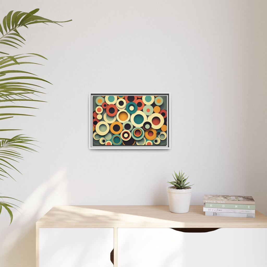 Gathered Circles, Matte Canvas, Framed (Multi-color)