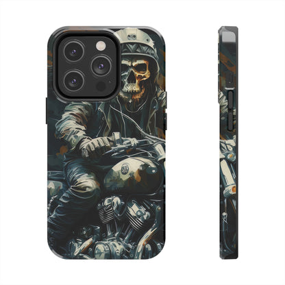 Skull Motorcycle Rider, Ready to Tear Up Road On Beautiful Bike Tough Phone Cases