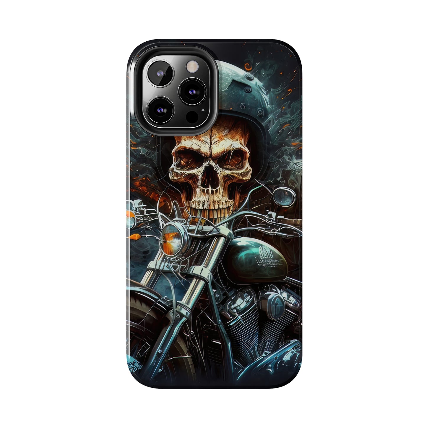 Skull Motorcycle Rider, Ready to Tear Up Road On Beautiful Bike 9 Tough Phone Cases