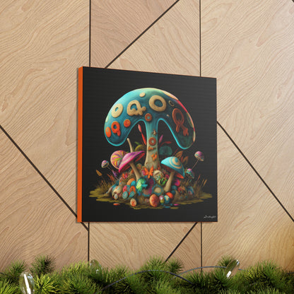 Beautiful Mushroom Colorful Uniquely Detailed Canvas Gallery Wraps