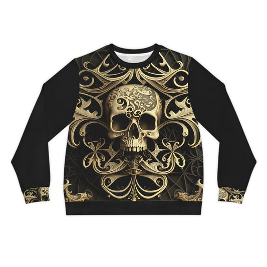Metallic Chrome Skulls and classic Designed Background Style 8 Lightweight Sweatshirt (AOP)