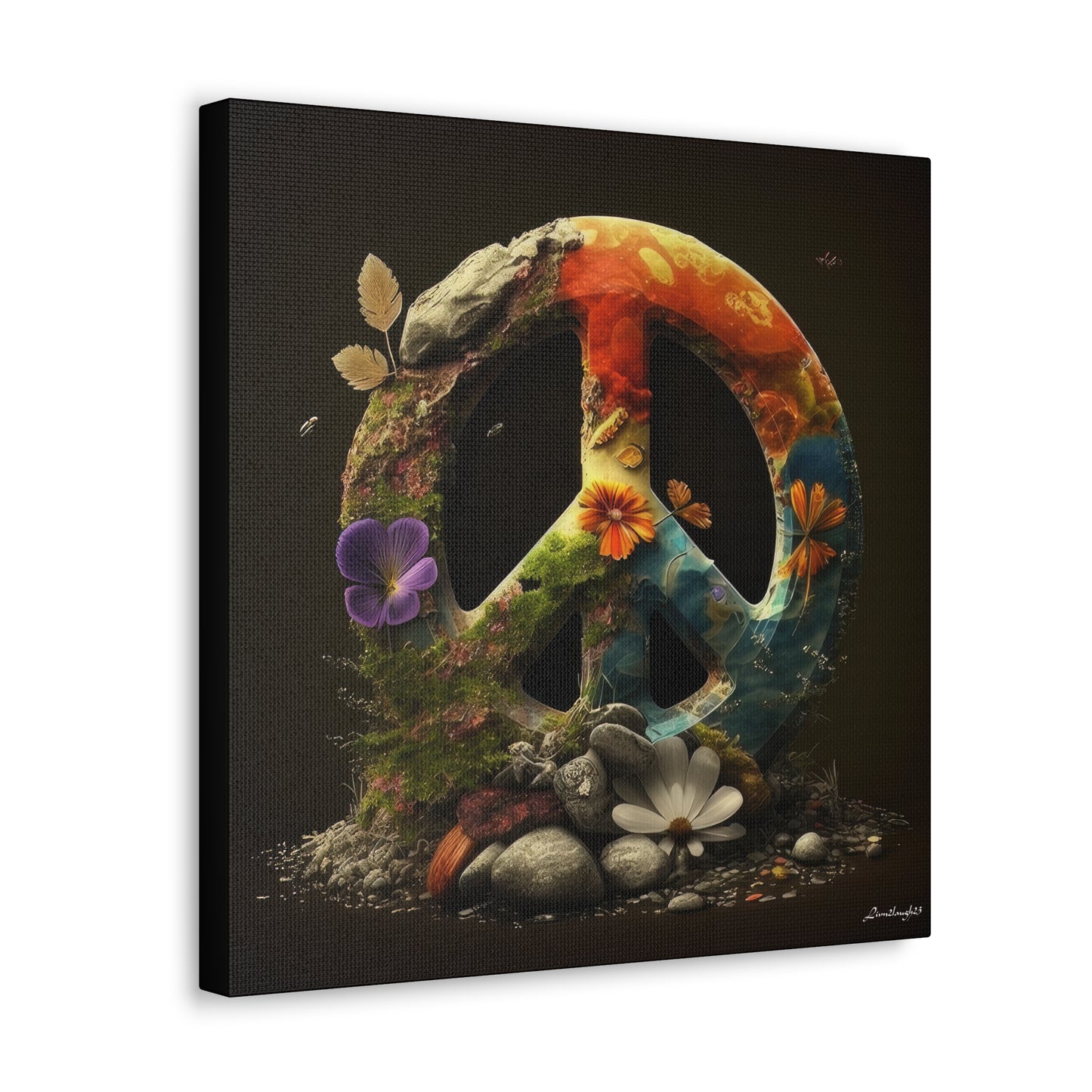 Beautiful Forest Round Peace Sign  8 Canvas Gallery Wraps