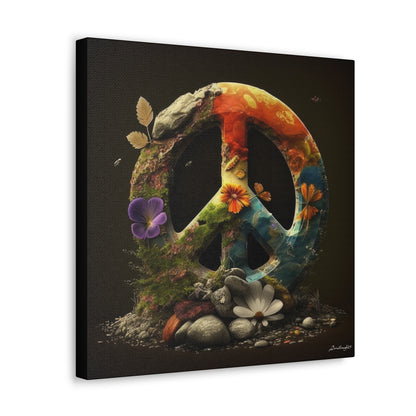 Beautiful Forest Round Peace Sign  8 Canvas Gallery Wraps