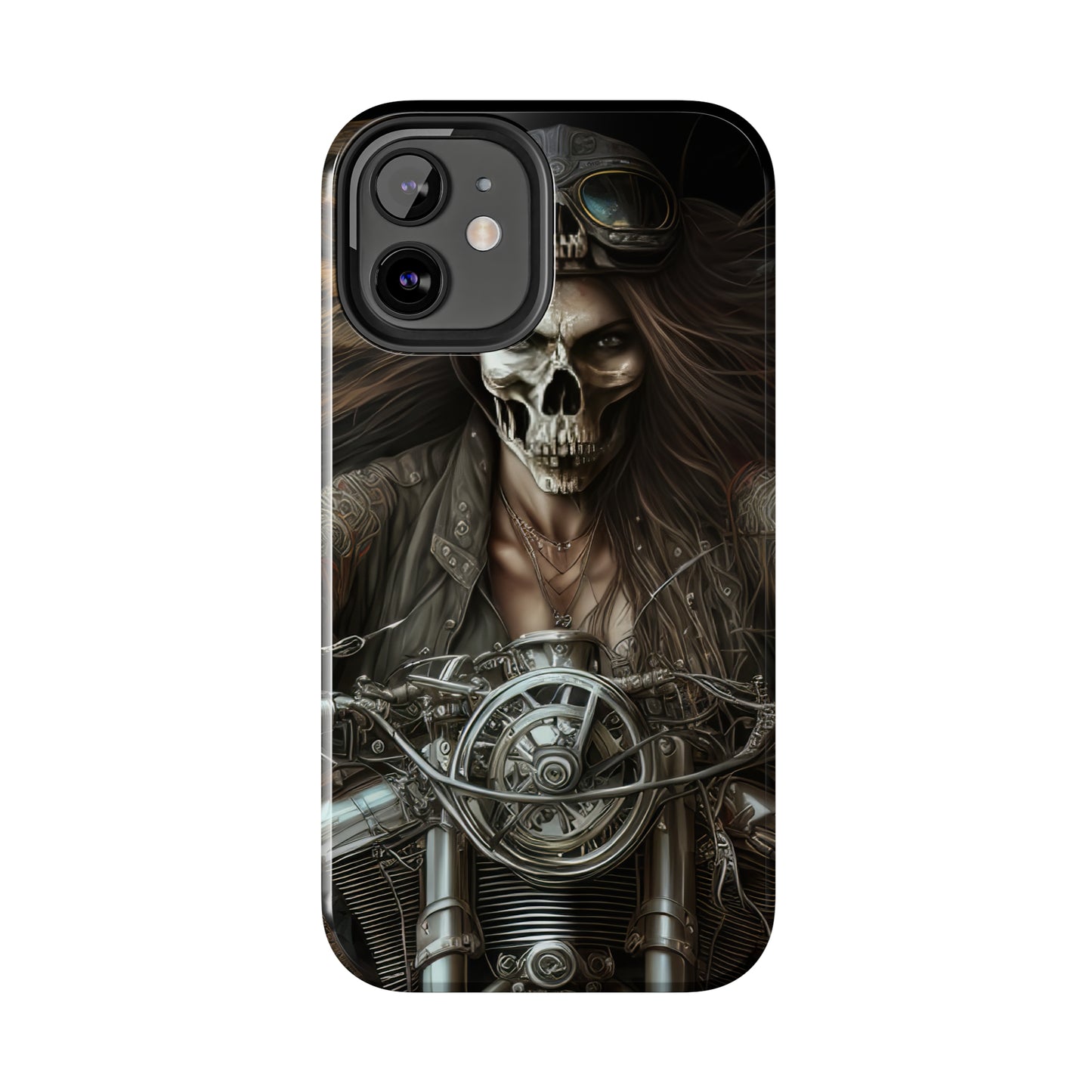 Skull Motorcycle Rider, Ready to Tear Up Road On Beautiful Bike 10 Tough Phone Cases