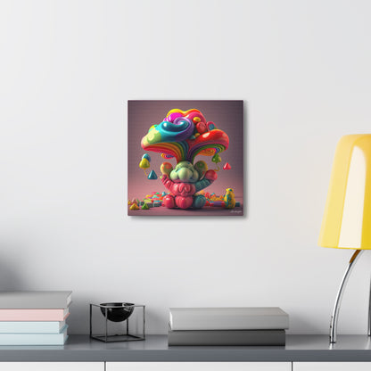 Gummy-Candy Style Mushroom Fun Bliss Cute Animal Canvas Gallery Wraps